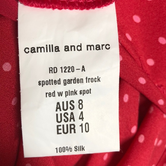 100% Silk Made In Australia Polka Dots Red Dress S - Picture 4 of 4